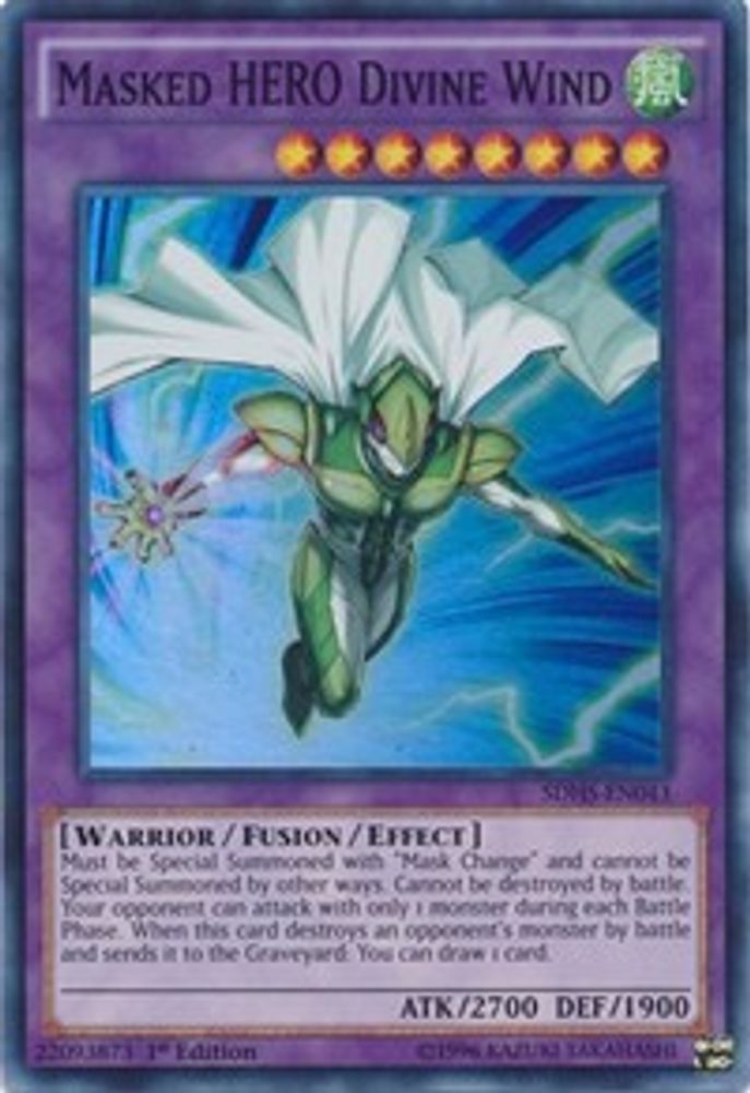 Masked HERO Divine Wind (SDHS-EN043) - Super Rare