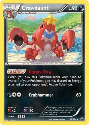 Crawdaunt  - Holofoil - Holo Rare