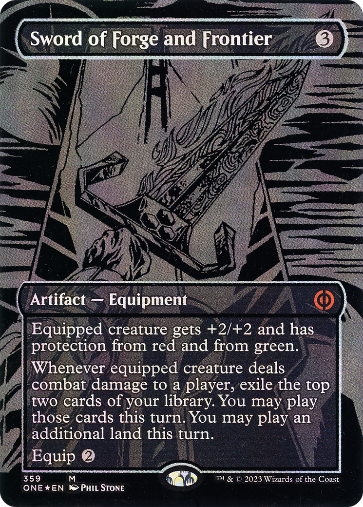 Épée de forge et de frontière (feuille surélevée de nappe de pétrole) [Phyrexia : tous seront un] 