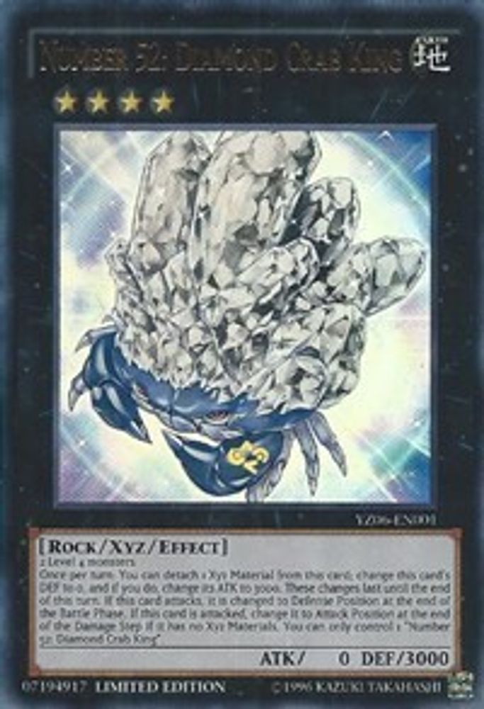 Number 52: Diamond Crab King (YZ06-EN001) - Ultra Rare