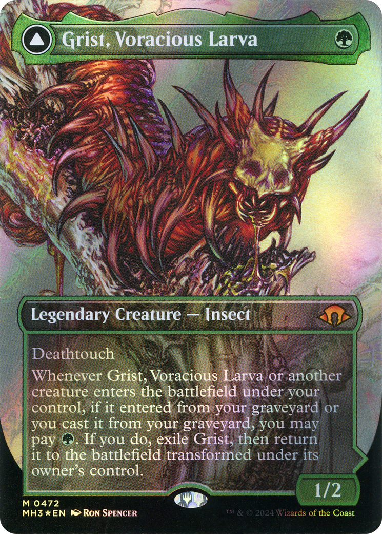 Grist, larve vorace // Grist, l'essaim de peste (sans bordure) (feuille texturée) [Modern Horizons 3] 