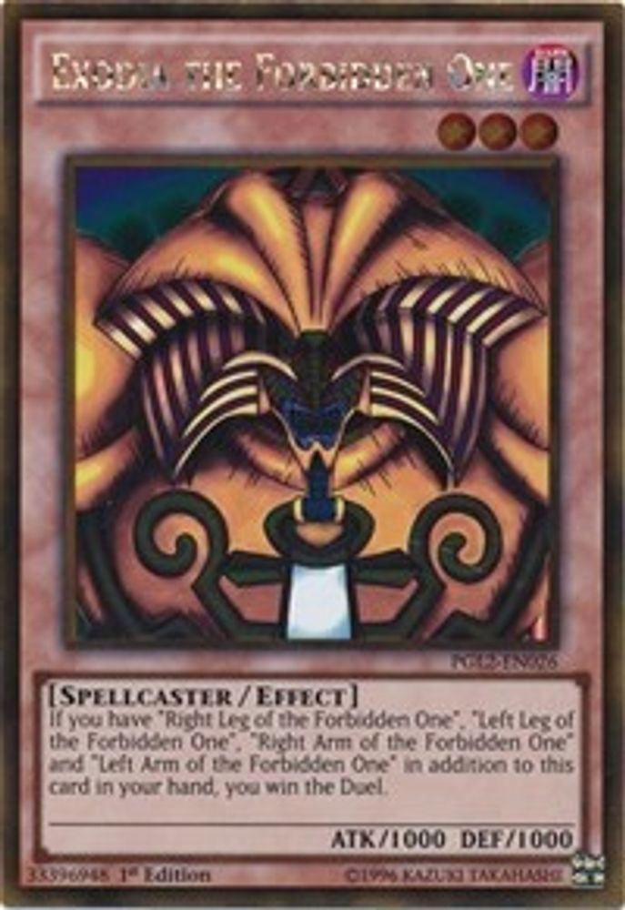 Exodia the Forbidden One (PGL2-EN026) - Gold Rare