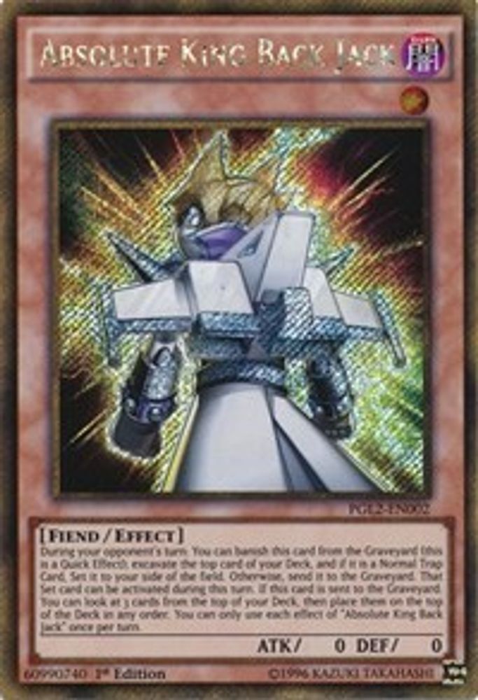 Absolute King Back Jack (PGL2-EN002) - Gold Secret Rare