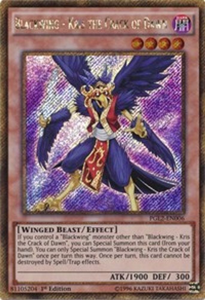 Blackwing - Kris the Crack of Dawn (PGL2-EN006) - Gold Secret Rare