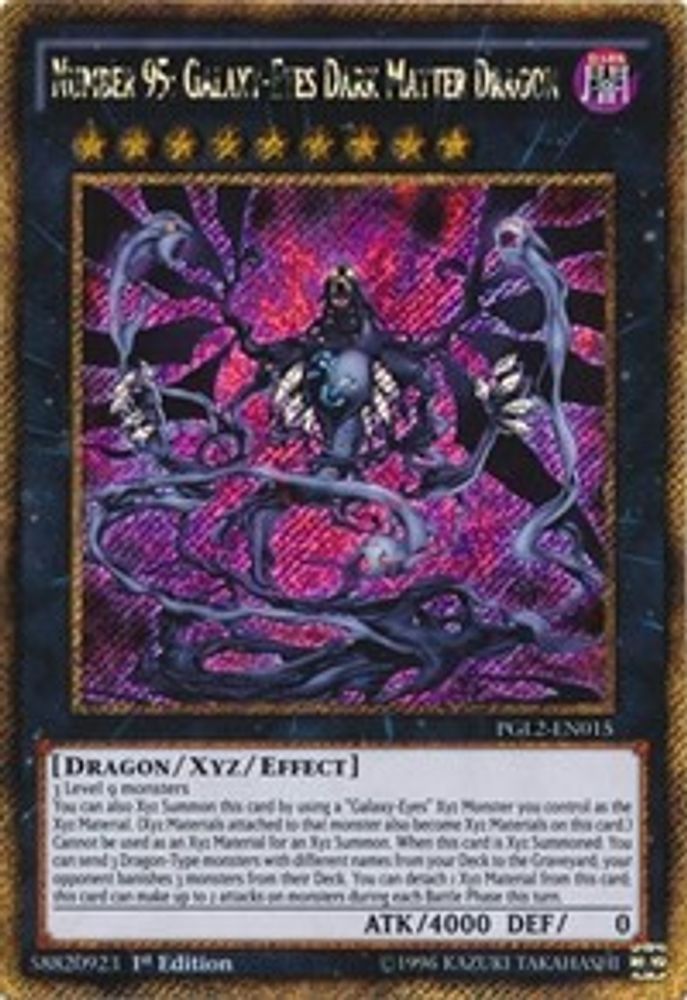 Number 95: Galaxy-Eyes Dark Matter Dragon (PGL2-EN015) - Gold Secret Rare
