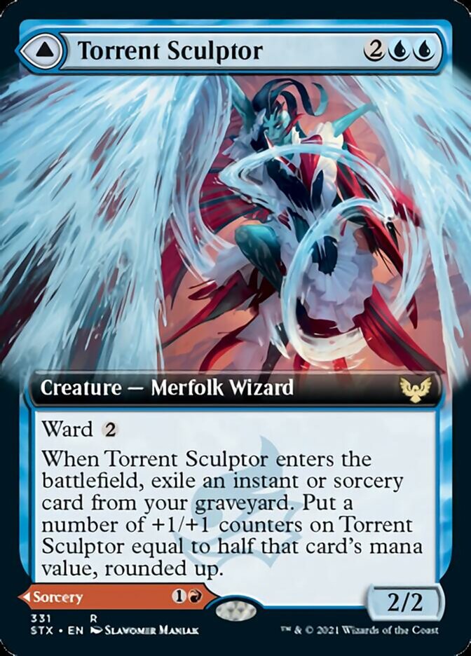 Torrent Sculptor // Sonate au lance-flammes (Art étendu) [Strixhaven : École des mages] 