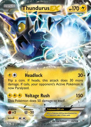 Thundurus EX 026/108  - Holofoil - Ultra Rare