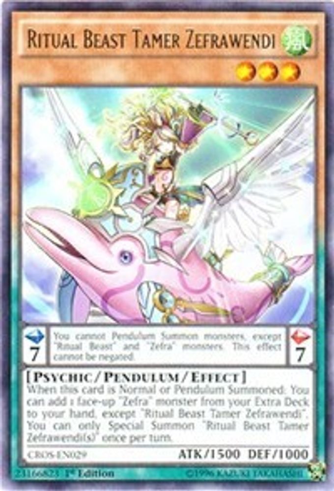 Ritual Beast Tamer Zefrawendi (CROS-EN029) - Rare