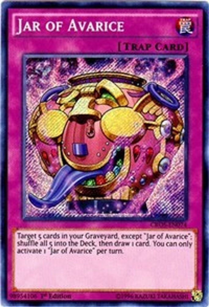 Jar of Avarice (CROS-EN074) - Secret Rare