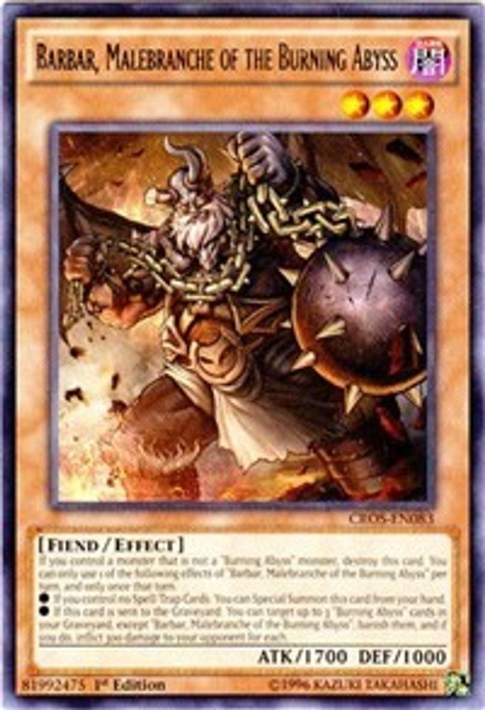 Barbar, Malebranche of the Burning Abyss (CROS-EN083) - Rare
