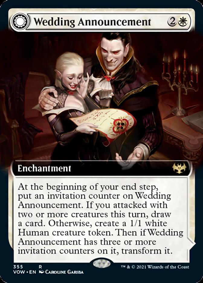 Wedding Announcement (Extended Art) (VOW-355) - Innistrad: Crimson Vow: (Extended Art, Double Faced Transform)