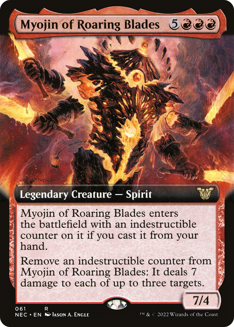 Myojin of Roaring Blades (NEC-061) - Neon Dynasty Commander: (Extended Art)