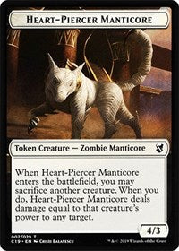 Manticore perceur de cœur // Jeton double face dragon [Jetons Commander 2019] 