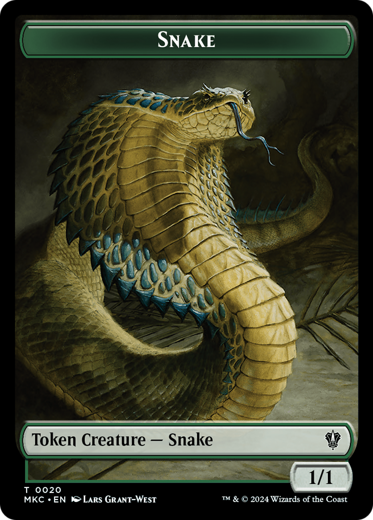 Serpent // Jeton double face Morph [Meurtres à Karlov Manor Commander Tokens] 