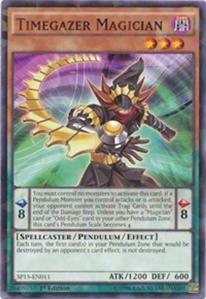 Timegazer Magician (Shatterfoil) (SP15-EN011) - Shatterfoil Rare