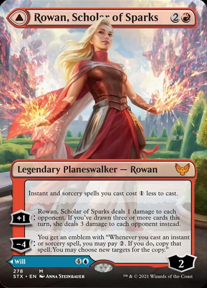 Rowan, Scholar of Sparks (Borderless) (STX-278) - Strixhaven: School of Mages (Borderless)