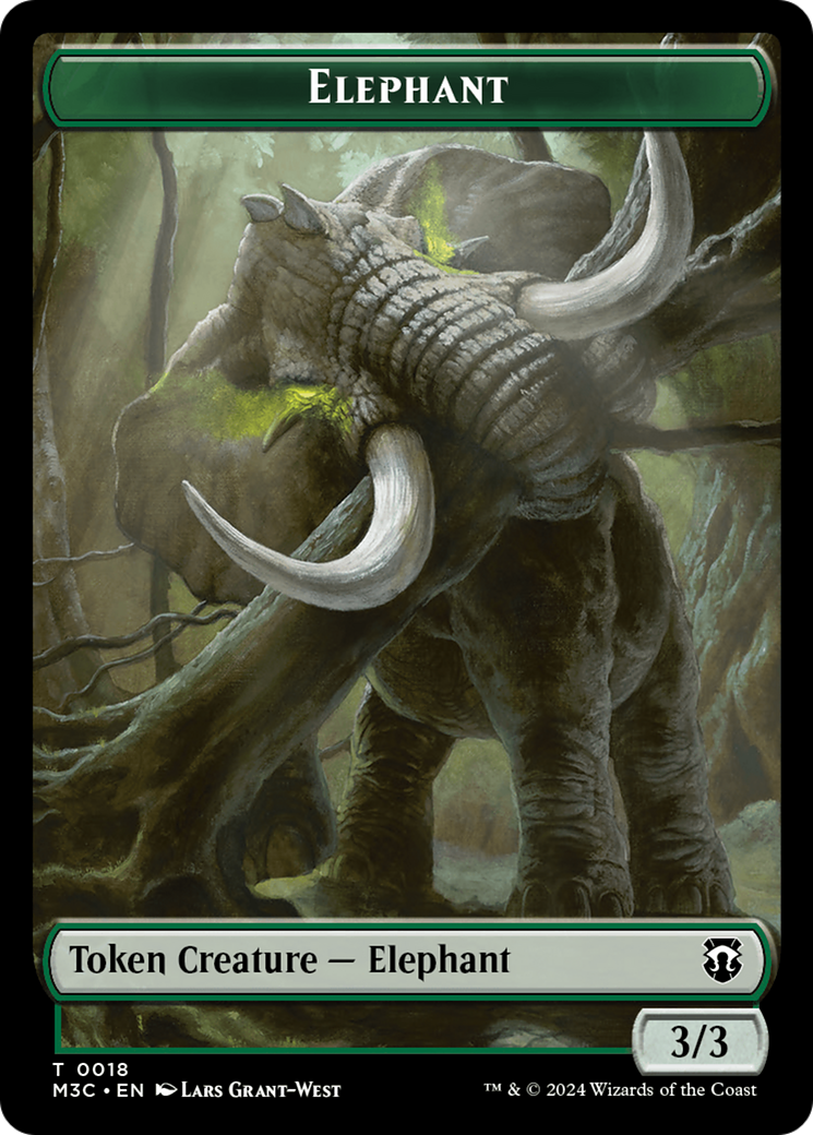 Éléphant // Jeton double face zombie [Modern Horizons 3 Commander Tokens] 