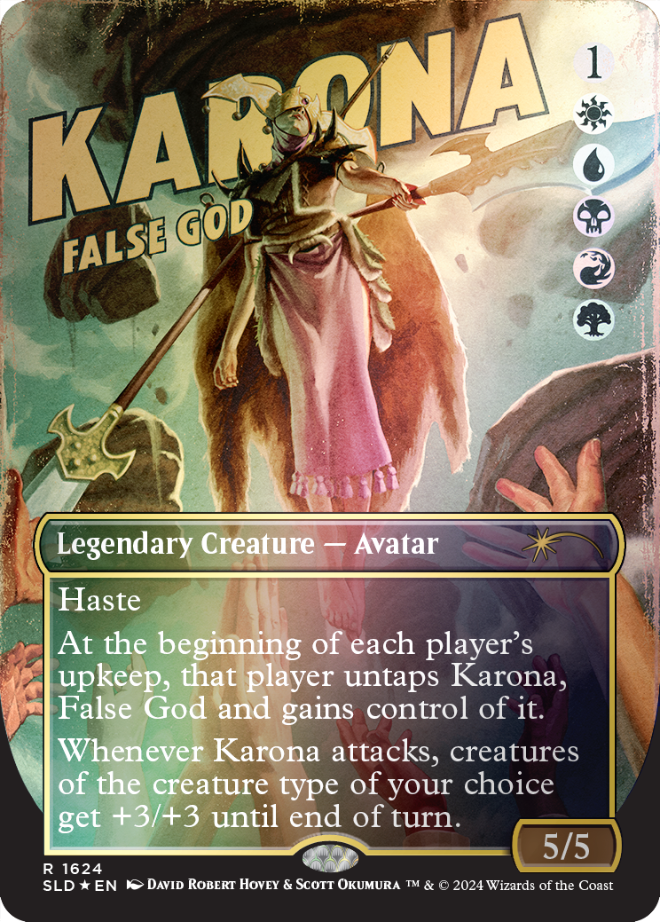 Karona, faux Dieu (Rainbow Foil) [Série Secret Lair Drop] 