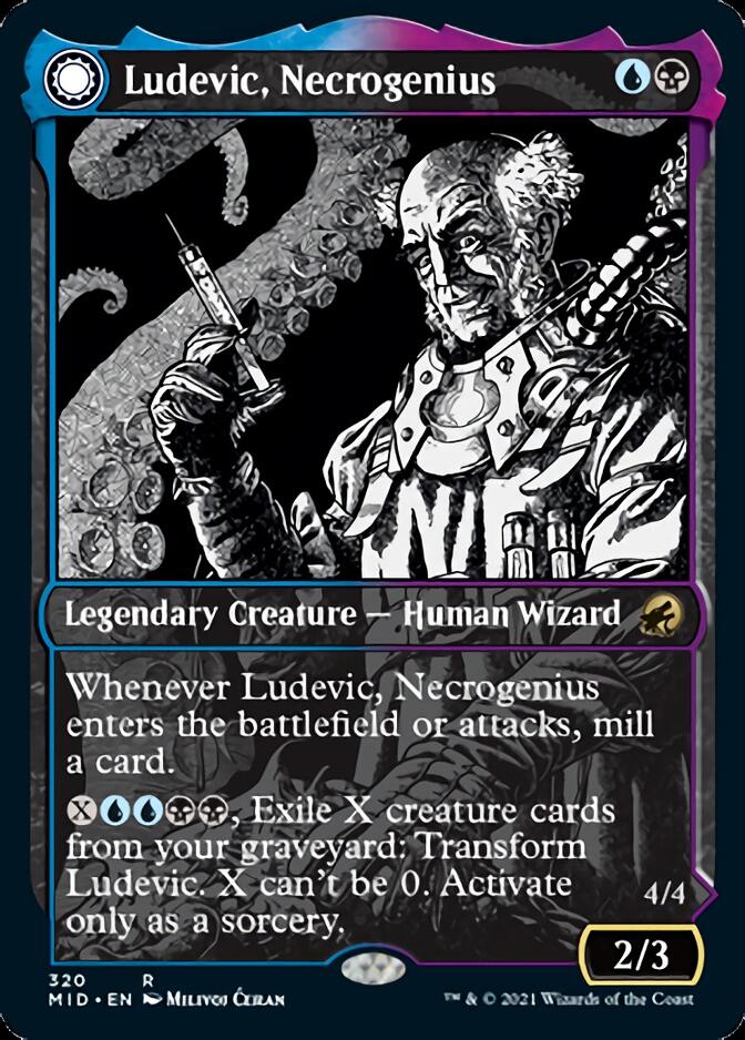 Ludevic, Necrogenius // Olag, Ludevic's Hubris (MID-320) - Innistrad: Midnight Hunt: (Showcase, Double Faced Transform)