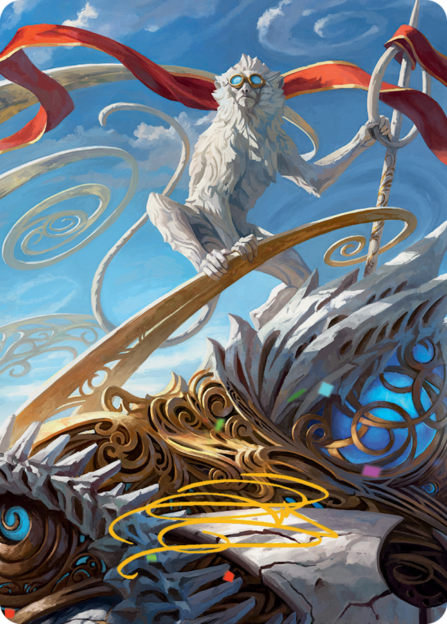 Ragavan, Nimble Pilferer Art Card (Signature estampillée or) [Marche de la série d'art Machine] 