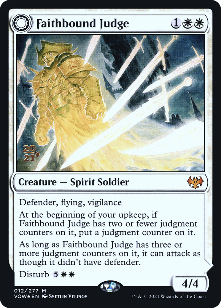 Faithbound Judge // Sinner's Judgment (PRE-12S) - Innistrad: Crimson Vow Promos: (Double Faced Transform) Foil