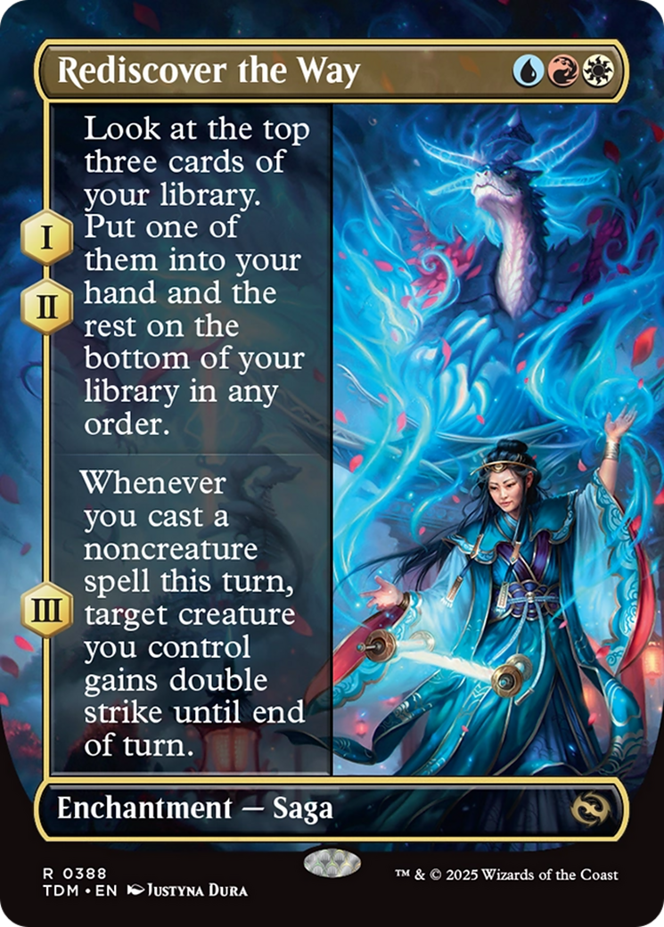 Rediscover the Way (Borderless) (TDM-388) - Tarkir: Dragonstorm: (enchantment) (Borderless) Foil
