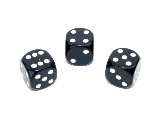 Chessex - 12D6 - Opague Black/White