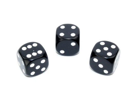 Chessex - 12D6 - Opague Black/White