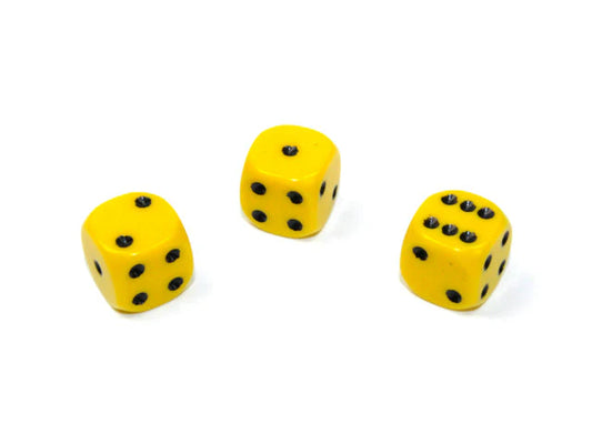 Chessex - 12D6 - Opague Yellow/Black