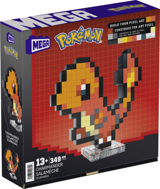 Mega Construct Pokémon Pixel Art - Charmander Building Set
