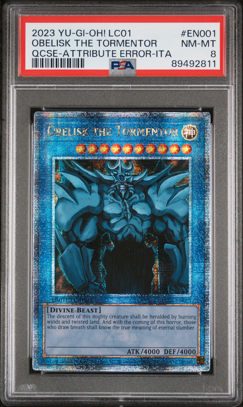 Yugioh - PSA 8 - Obelisk The Tormentor - Quarter Century Secret Rare - LC01