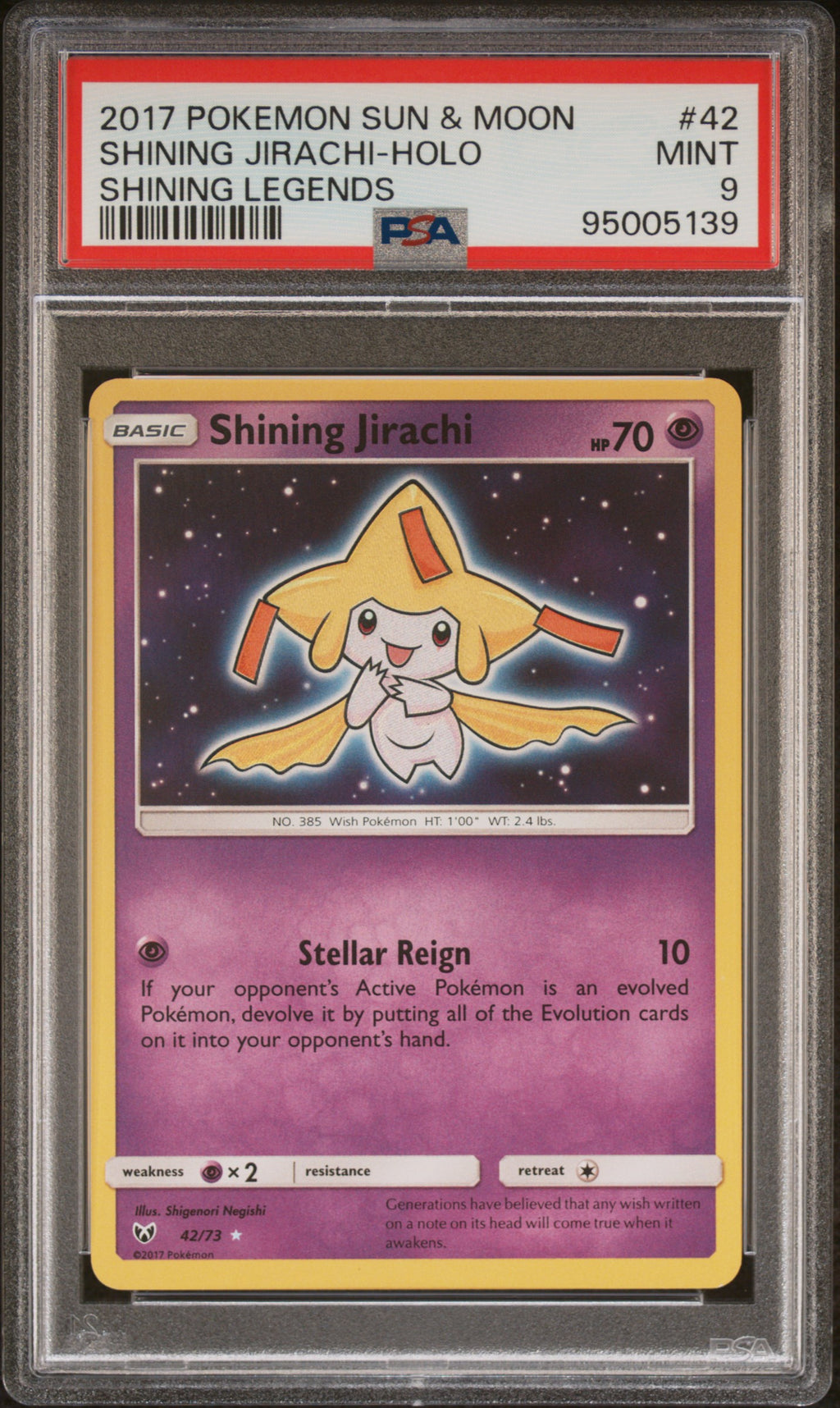 Pokemon - PSA 9 - Shining Jirachi - Shining Legends