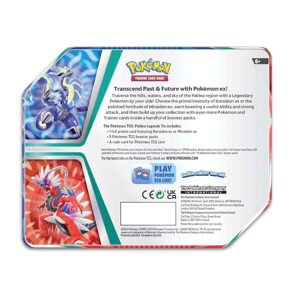 Paldea Legends Tins (Koraidon ex)