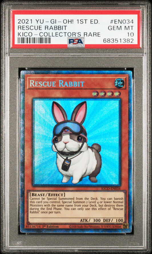 Yugioh - PSA 10 - Rescue Rabbit - Collector's Rare - King's Court