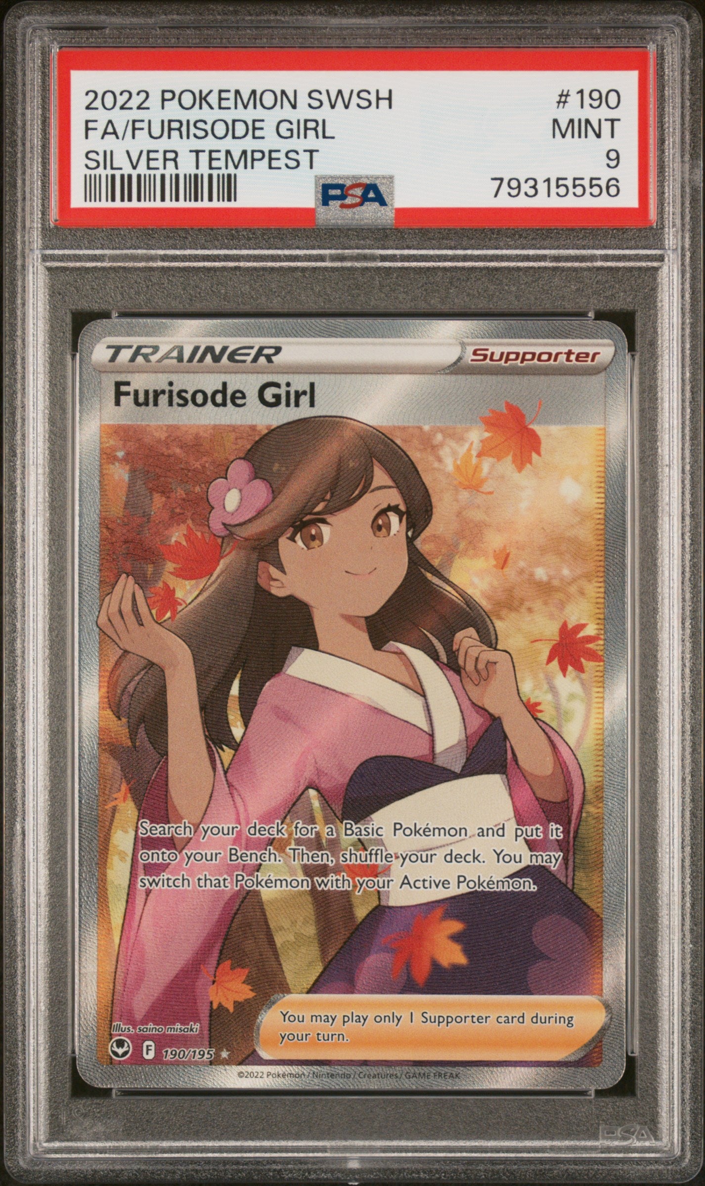 Pokemon - PSA 9 - Furisode Girl - Silver Tempest