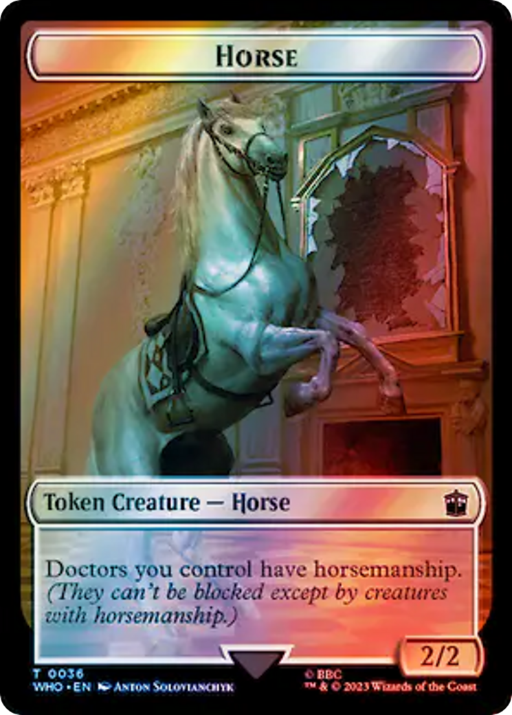 Cheval // Nourriture (0057) Jeton double face (Surge Foil) [Doctor Who Tokens] 