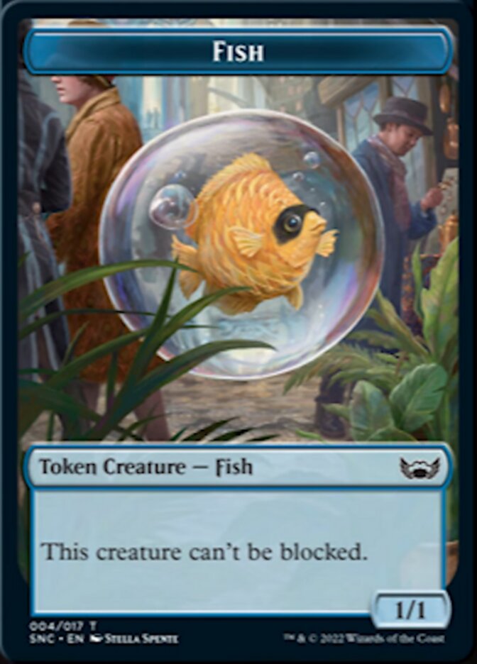 Poisson // Jeton double face pour chien [Streets of New Capenna Tokens] 