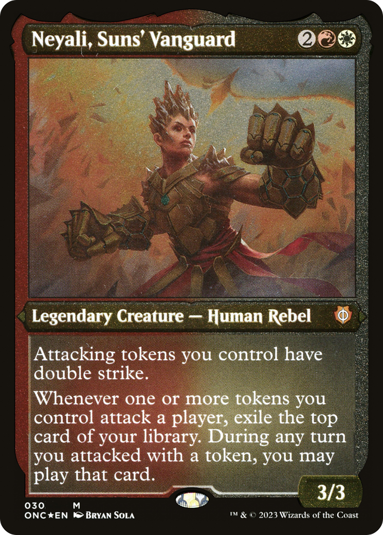 Neyali, Suns' Vanguard (Foil Etched) (Display Commander) [Phyrexia : All Will Be One Commander] 