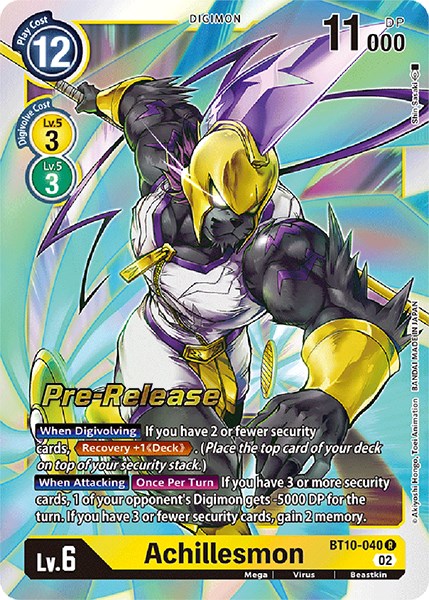 Achillesmon [BT10-040] [Cartes pré-lancement Xros Encounter] 