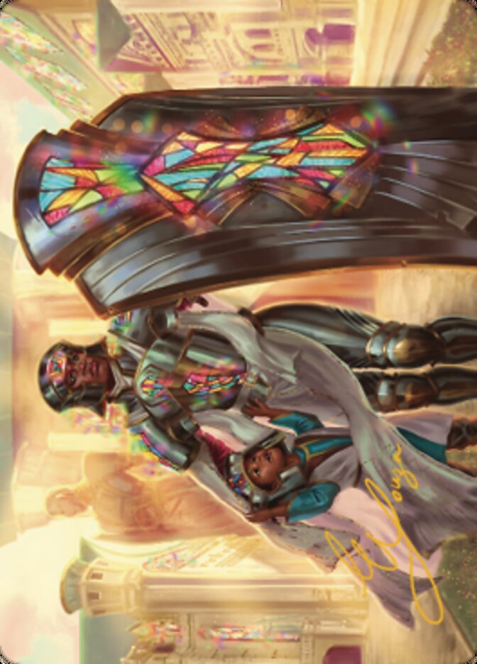 Carte d'art Guardian of New Benalia (signature estampillée or) [Dominaria United Art Series] 