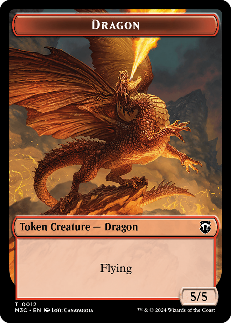 Dragon // Copie du jeton recto-verso [Jetons de commandant Modern Horizons 3] 