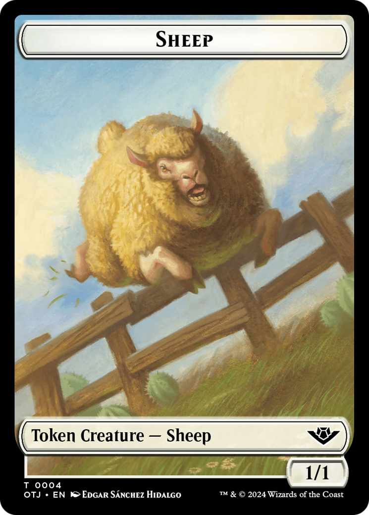 Mercenaire // Jeton double face mouton [Jetons hors-la-loi de Thunder Junction] 