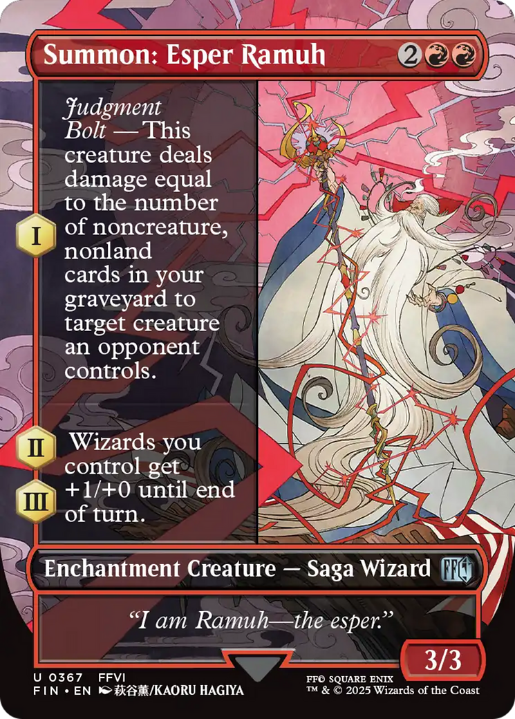 Summon: Esper Ramuh (Borderless) (FIN-367) - FINAL FANTASY: (enchantment) (Borderless) Foil