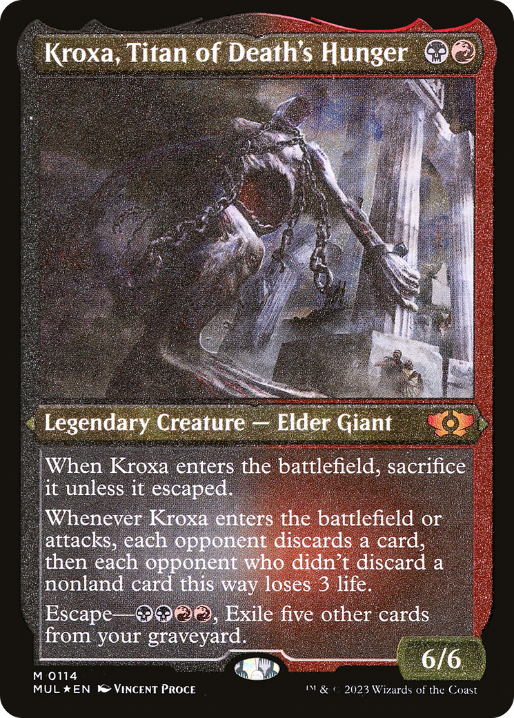 Kroxa, Titan de la faim de la mort (feuille gravée) [Légendes multivers] 