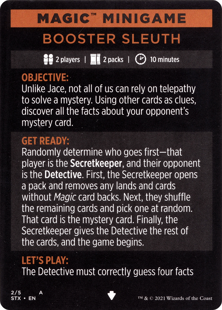 Booster Sleuth // Booster Sleuth (cont'd) (MSTX-002) - Strixhaven: School of Mages Minigames Foil