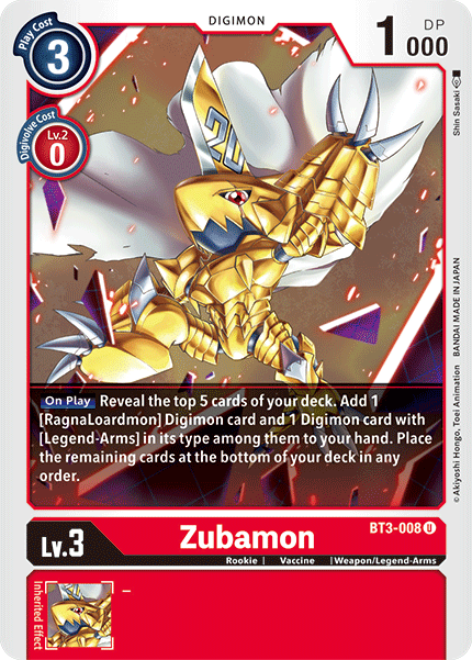 Zubamon [BT3-008] [Sortie du Booster Spécial Ver.1.5] 