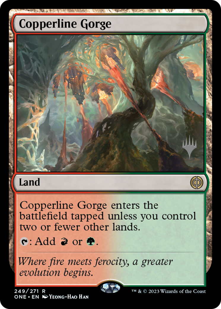 Copperline Gorge (Pack Promo) [Phyrexia : All Will Be One Promos] 