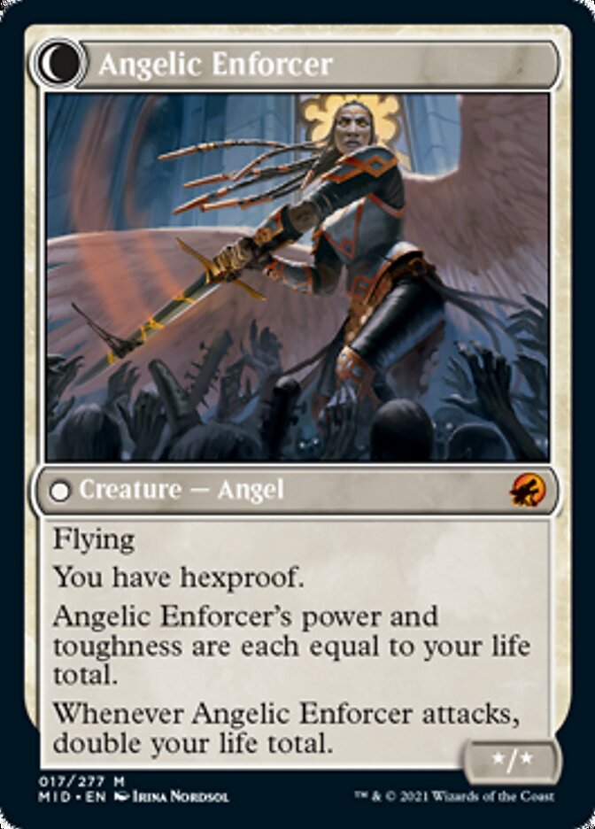 Enduring Angel (MID-017) - Innistrad: Midnight Hunt: (Double Faced Transform)