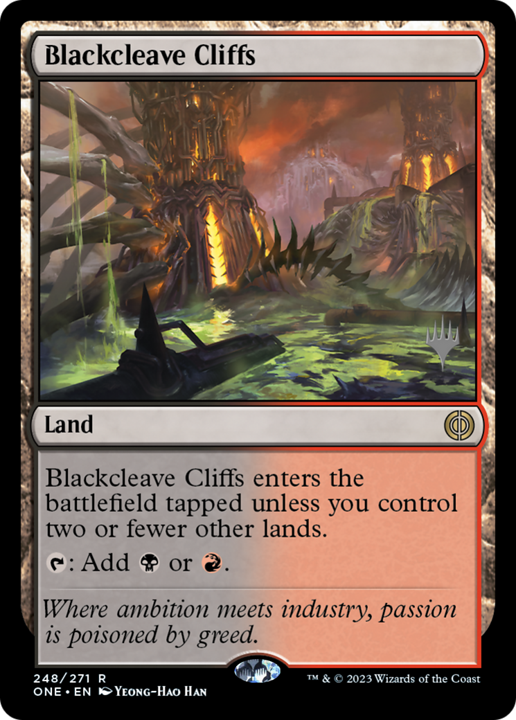 Blackcleave Cliffs (Pack promotionnel) [Phyrexia : All Will Be One Promos] 
