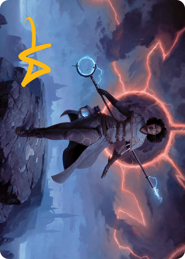 Rona, Herald of Invasion Art Card (Signature estampillée or) [Marche de la série d'art Machine] 